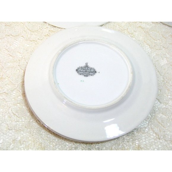 Limoges, Eight 6 1/2" Bread Plates, Yellow Roses Charles Ahrenfeldt - Picture 6 of 6